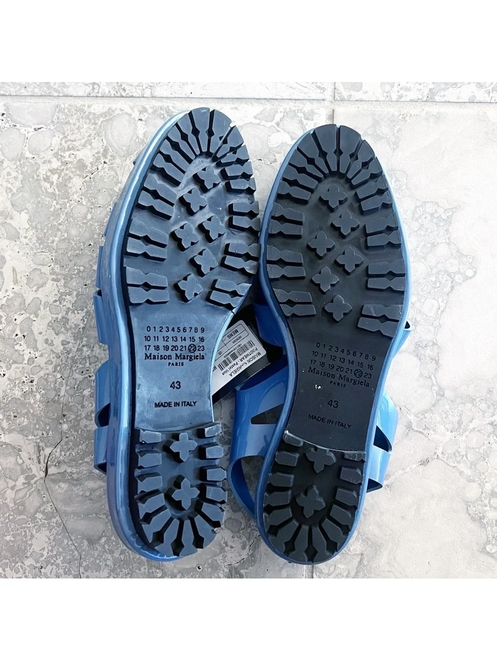 Maison Margiela Men’s Fisherman Pastel Blue Sandals Made in Italy, Size 43, NEW